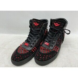 Ferrari Massari HighTop The razr soldier Black/Red Studded Sneakers Men’s 12